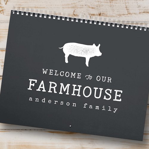 Welcome to our Farmhouse Country Rustic Pig Hog Calendar