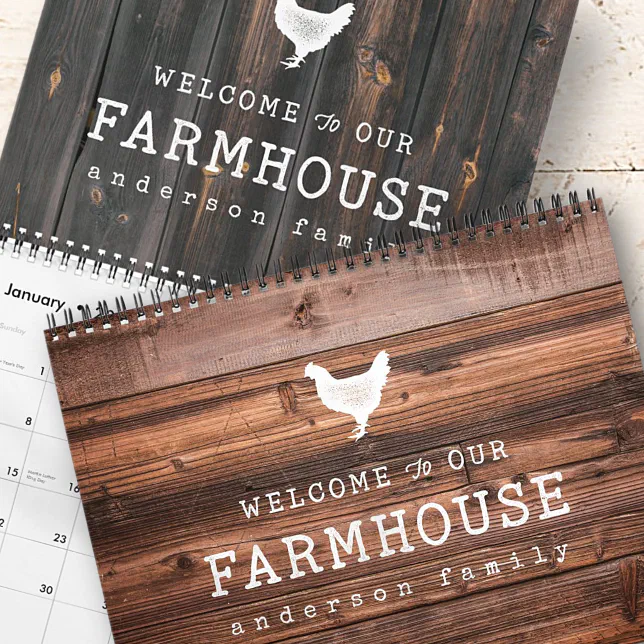 to our Farmhouse Country Rustic Wood Calendar Zazzle