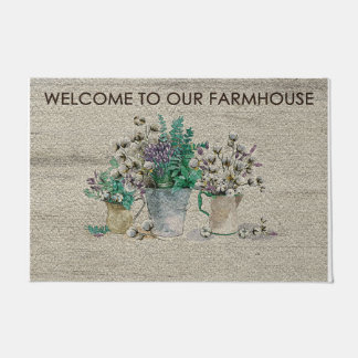 Welcome To Our Farmhouse Gift, Beautiful Flowers Doormat