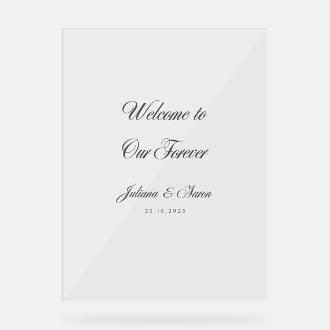 Welcome to Our Forever Acrylic Sign (Front)