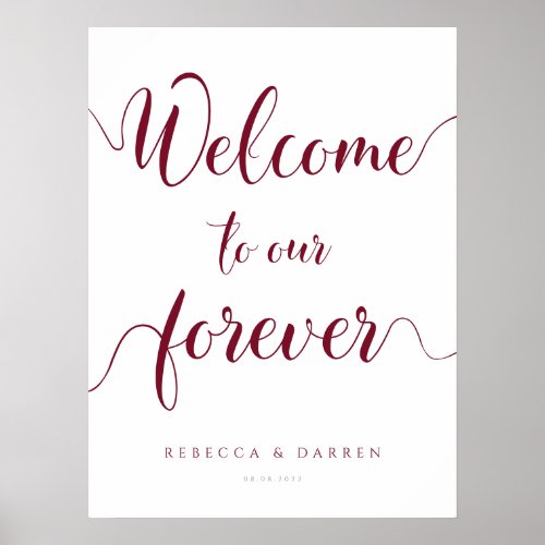 Welcome to our Forever personalized wedding sign