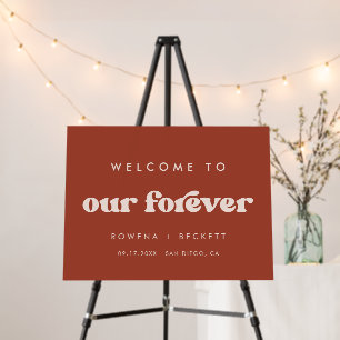 Welcome to our Forever Terracotta Wedding Sign