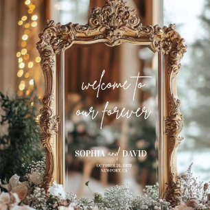 Welcome To Our Forever Wedding Mirror Decal