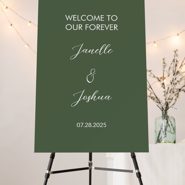 Welcome to Our Forever Wedding Sign | 18x24 Foam  (In Situ (Stand))