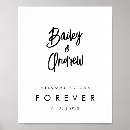 Welcome to Our Forever Wedding Welcome Poster