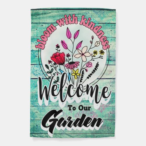 Welcome To Our Garden Summer Garden Flag