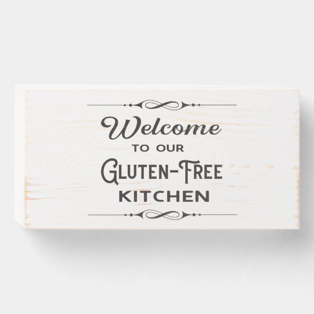 Welcome to our Gluten-Free Kitchen Wooden Box Sign (Front Horizontal)
