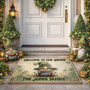 Welcome to Our Gnome St. Patrick’s Day Doormat