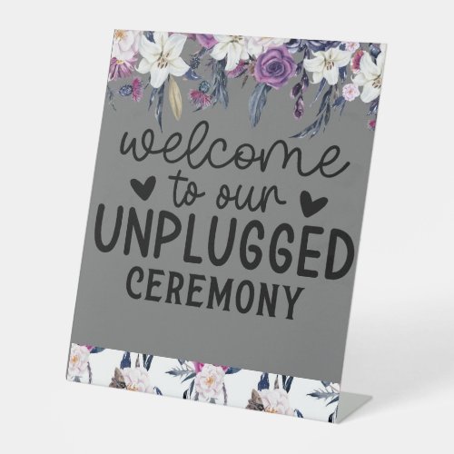 Welcome to Our Gothic Floral Wedding Pedestal Sign