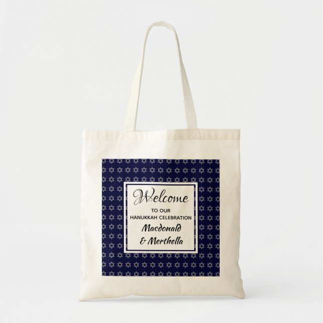 WELCOME to our Hanukkah Celebration Custom Tote Bag (Front)