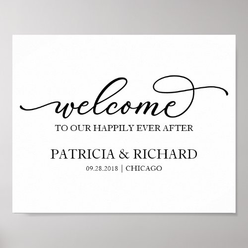 Welcome to our Happily Ever After Black Script Poster