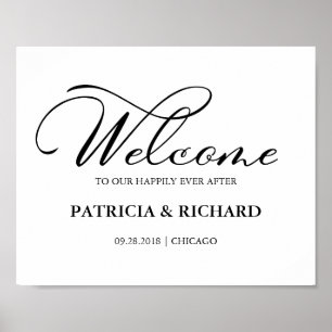 Welcome to our Happily Ever After Elegant Sign