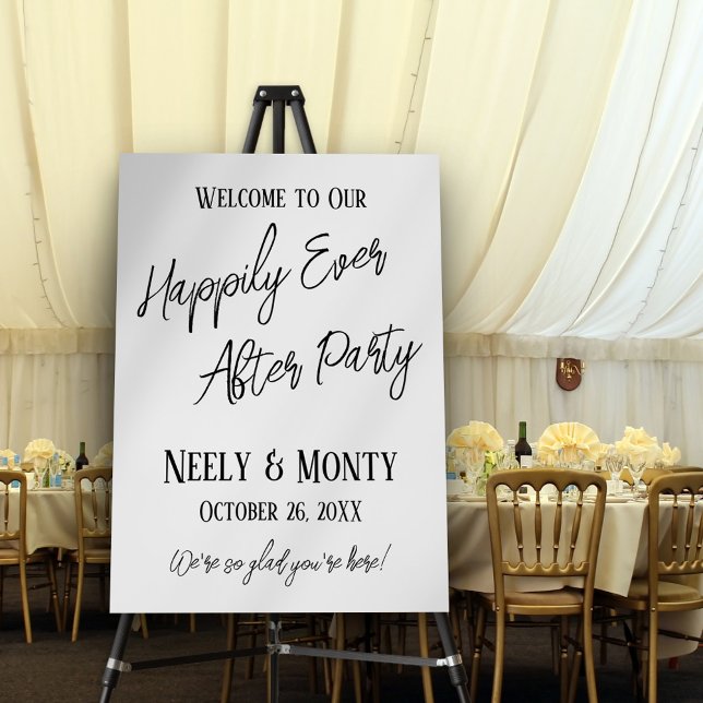 Welcome to Our Happily Ever After Party Modern Foam Board (Creator Uploaded)