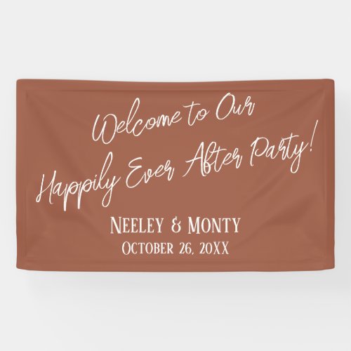Welcome to Our Happily Ever After Party Terracotta Banner