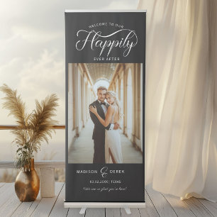 Welcome to our happily ever after Photo Retractable Banner