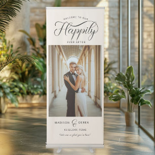 Welcome to our happily ever after Photo Retractable Banner