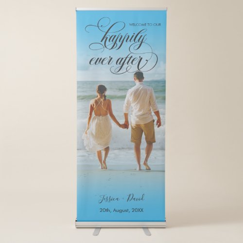 Welcome To Our Happily Ever After Summer Wedding Retractable Banner