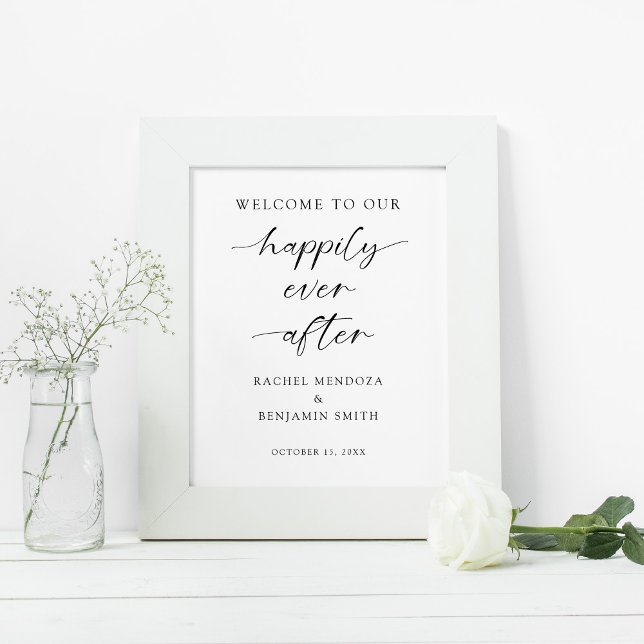 Welcome to our Happily Ever After Wedding Elegant Poster (Creator Uploaded)