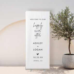 Welcome To Our Happily Ever After Wedding Retractable Banner