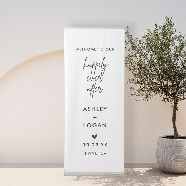 Welcome To Our Happily Ever After Wedding Retractable Banner (Creator Uploaded)
