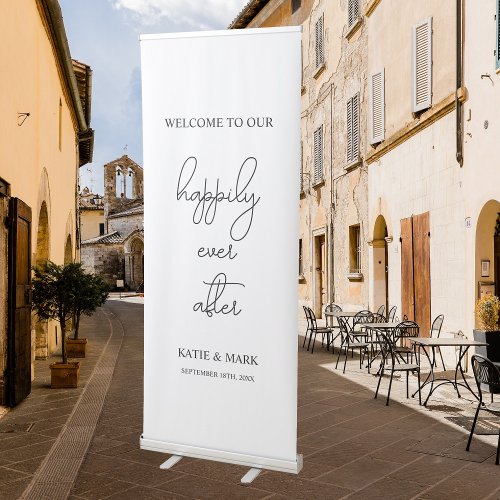 Welcome to Our Happily Ever After Wedding Welcome Retractable Banner