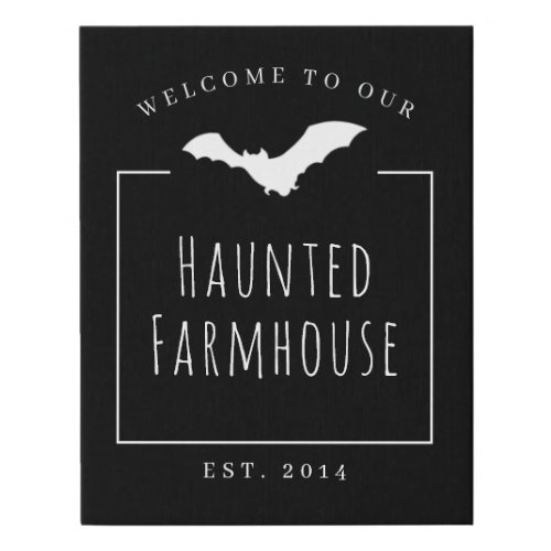 Welcome To Our Haunted Farmhouse Halloween Canvas