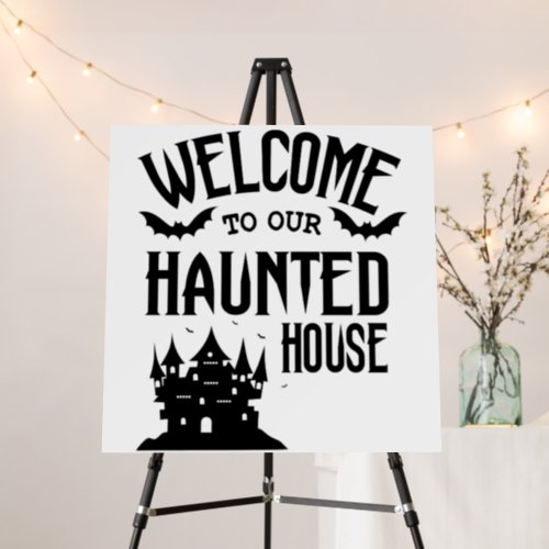 Welcome to our haunted house castle bats foam board