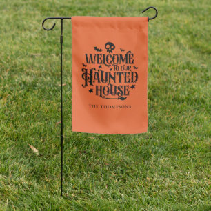 "Welcome To Our Haunted House" Fun Halloween Garden Flag