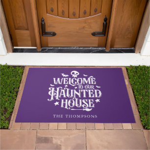 "Welcome To Our Haunted House" Funny Halloween Doormat