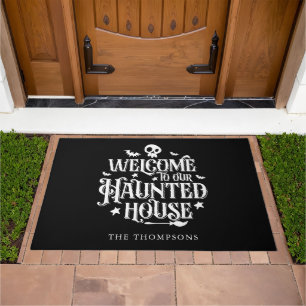 "Welcome To Our Haunted House" Funny Halloween Doormat