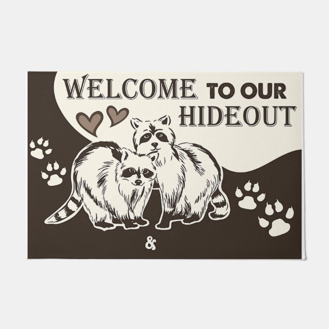 Welcome To Our Hideout Doormat, Animals Doormat (Front)