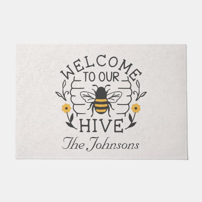 Welcome to Our Hive Honey Bee Spring Doormat