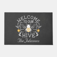 Welcome to Our Hive Honey Bee Spring Doormat
