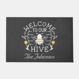 Welcome to Our Hive Honey Bee Spring Doormat