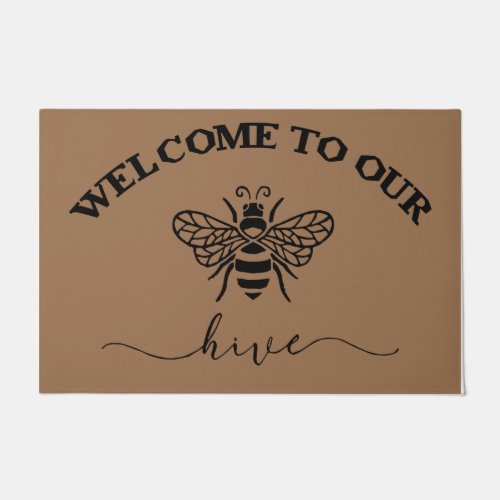 Welcome To Our Hive Mat Simple Bee  Doormat