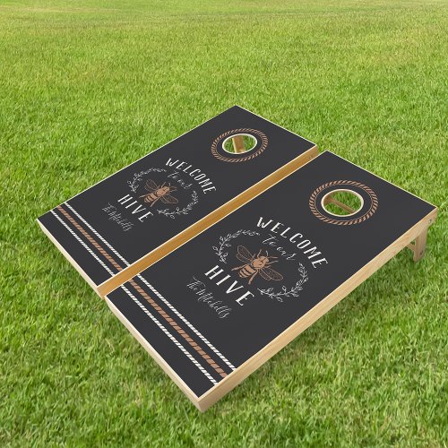 Welcome to Our Hive Personalized Cornhole Set