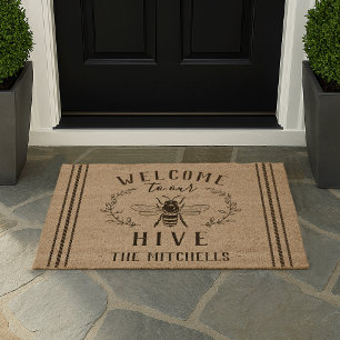 Welcome to Our Hive Personalized Fiber Doormat