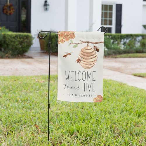 Welcome to Our Hive Personalized Garden Flag