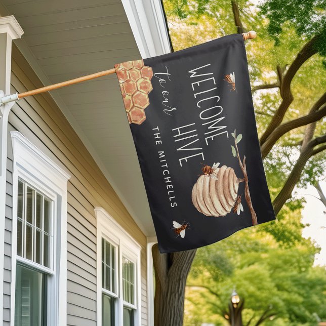Welcome to Our Hive Personalized House Flag (Creator Uploaded)