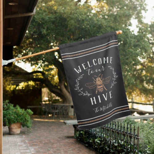 Welcome to Our Hive Personalized House Flag