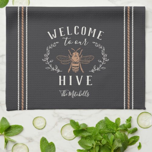 Welcome to Our Hive Personalized Kitchen Towel