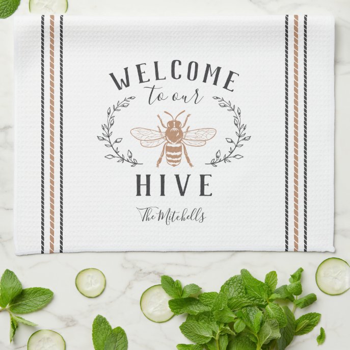 Welcome to Our Hive Personalized Kitchen Towel