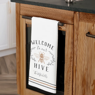 Welcome to Our Hive Personalized Kitchen Towel