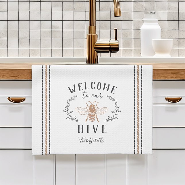 Welcome to Our Hive Personalized Kitchen Towel (Creator Uploaded)