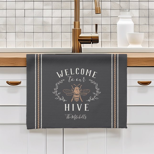 Welcome to Our Hive Personalized Kitchen Towel (Creator Uploaded)