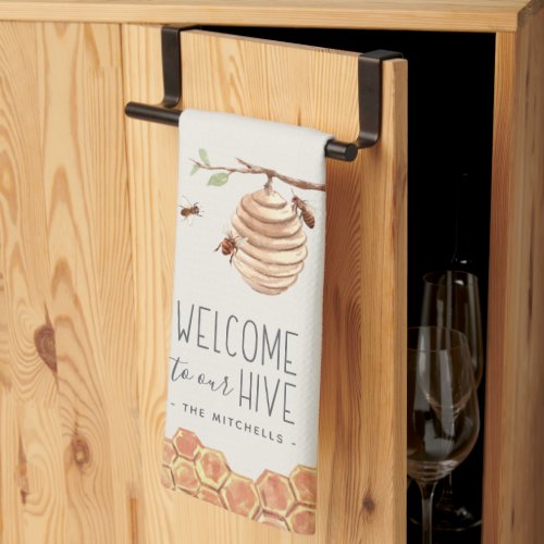 Welcome to Our Hive Personalized Kitchen Towel