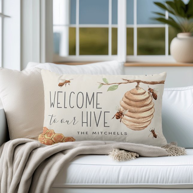 Welcome to Our Hive Personalized Lumbar Pillow (Creator Uploaded)