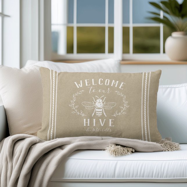 Welcome to Our Hive Personalized Lumbar Pillow (Creator Uploaded)