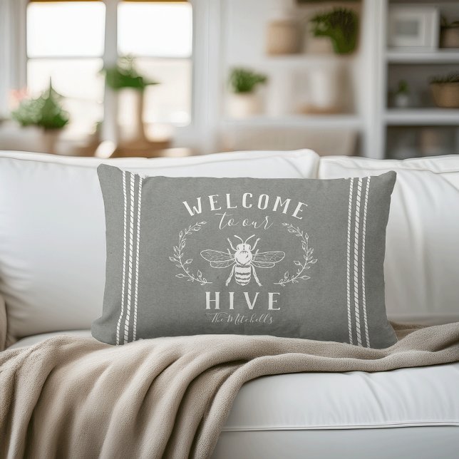 Welcome to Our Hive Personalized Lumbar Pillow (Creator Uploaded)
