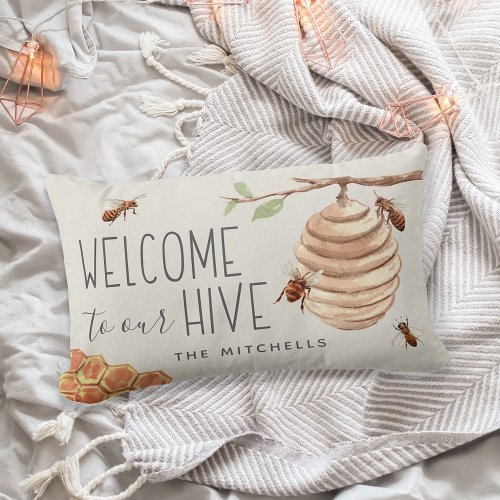 Welcome to Our Hive Personalized Lumbar Pillow